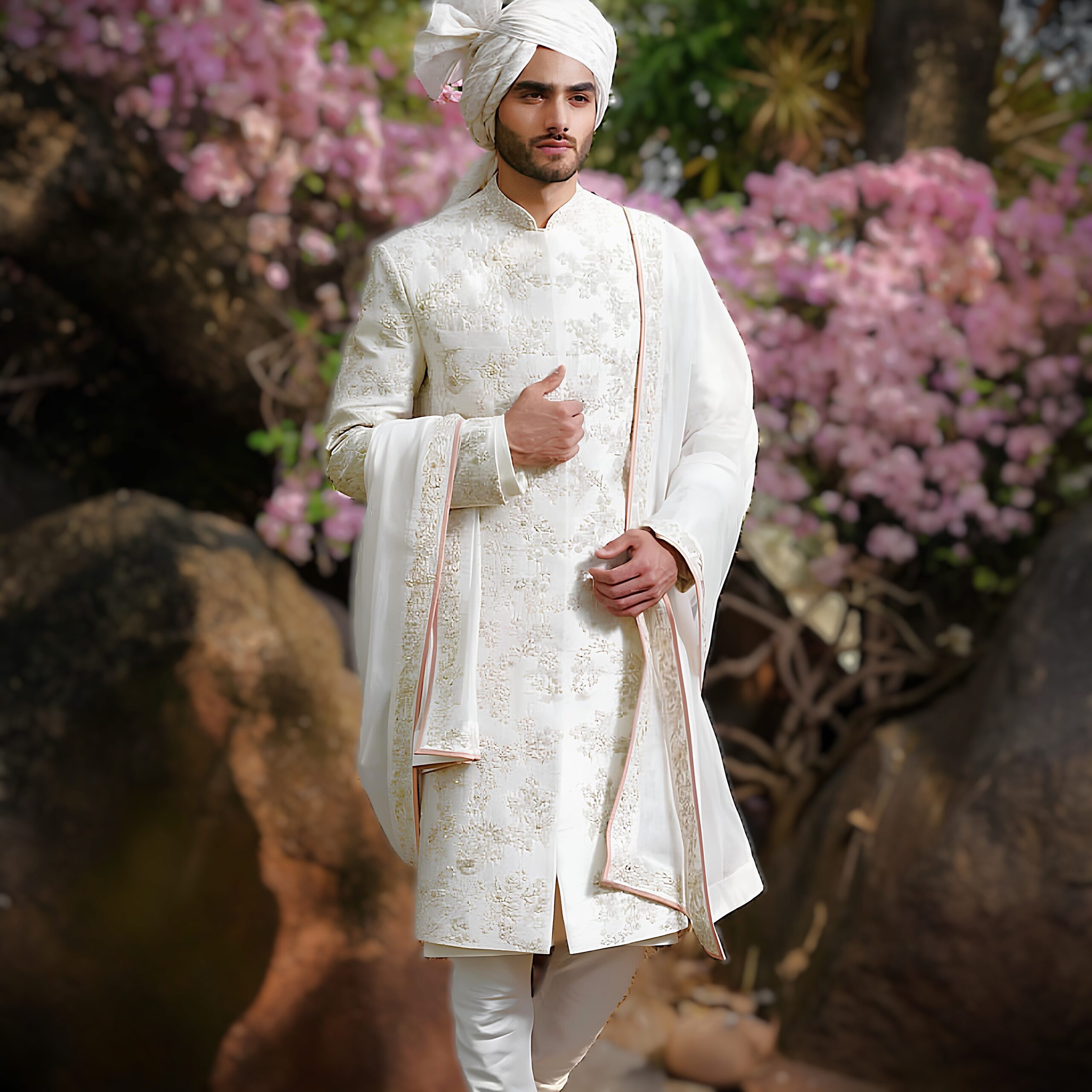 White Sherwani for Men Wedding