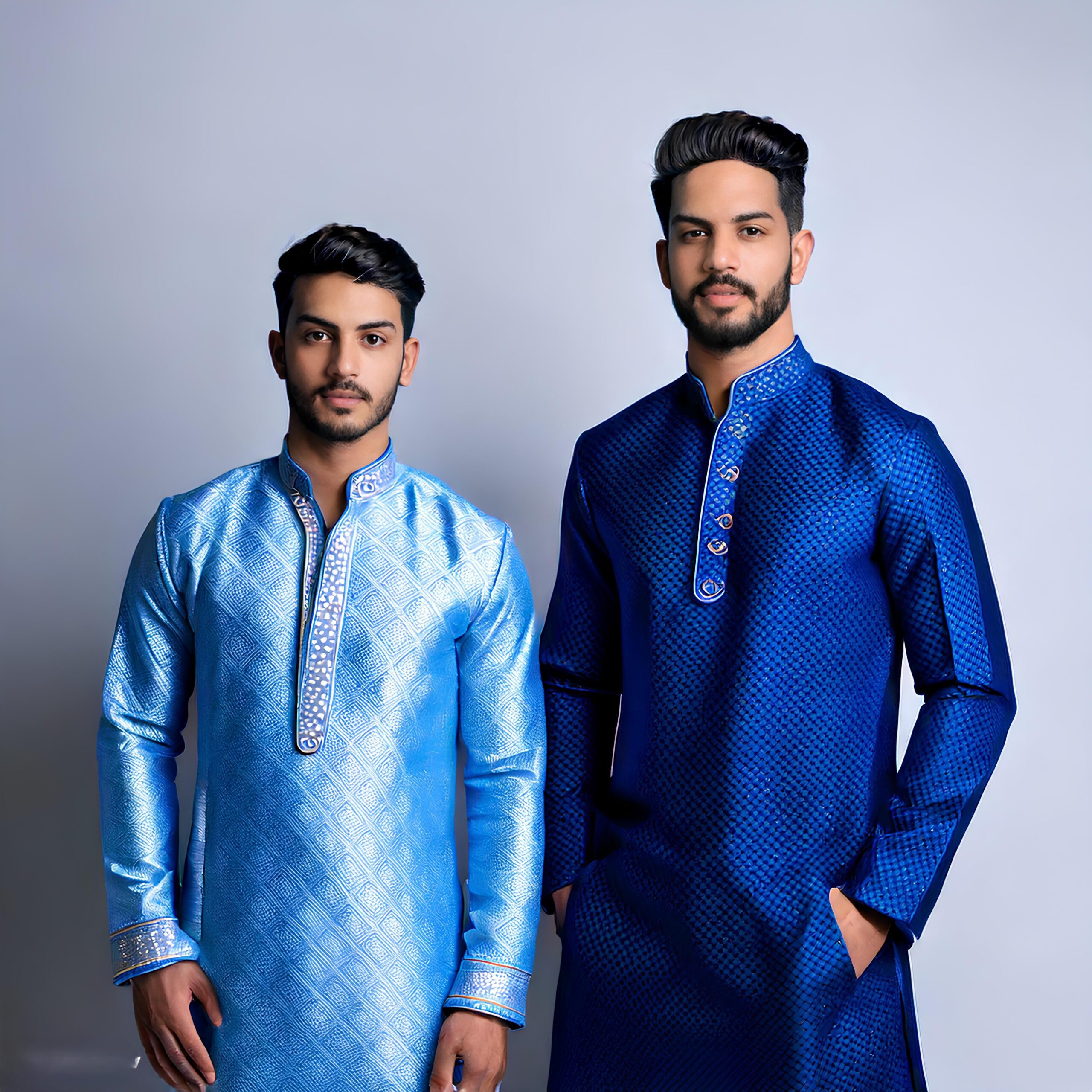 blue pathani kurta pajama for men