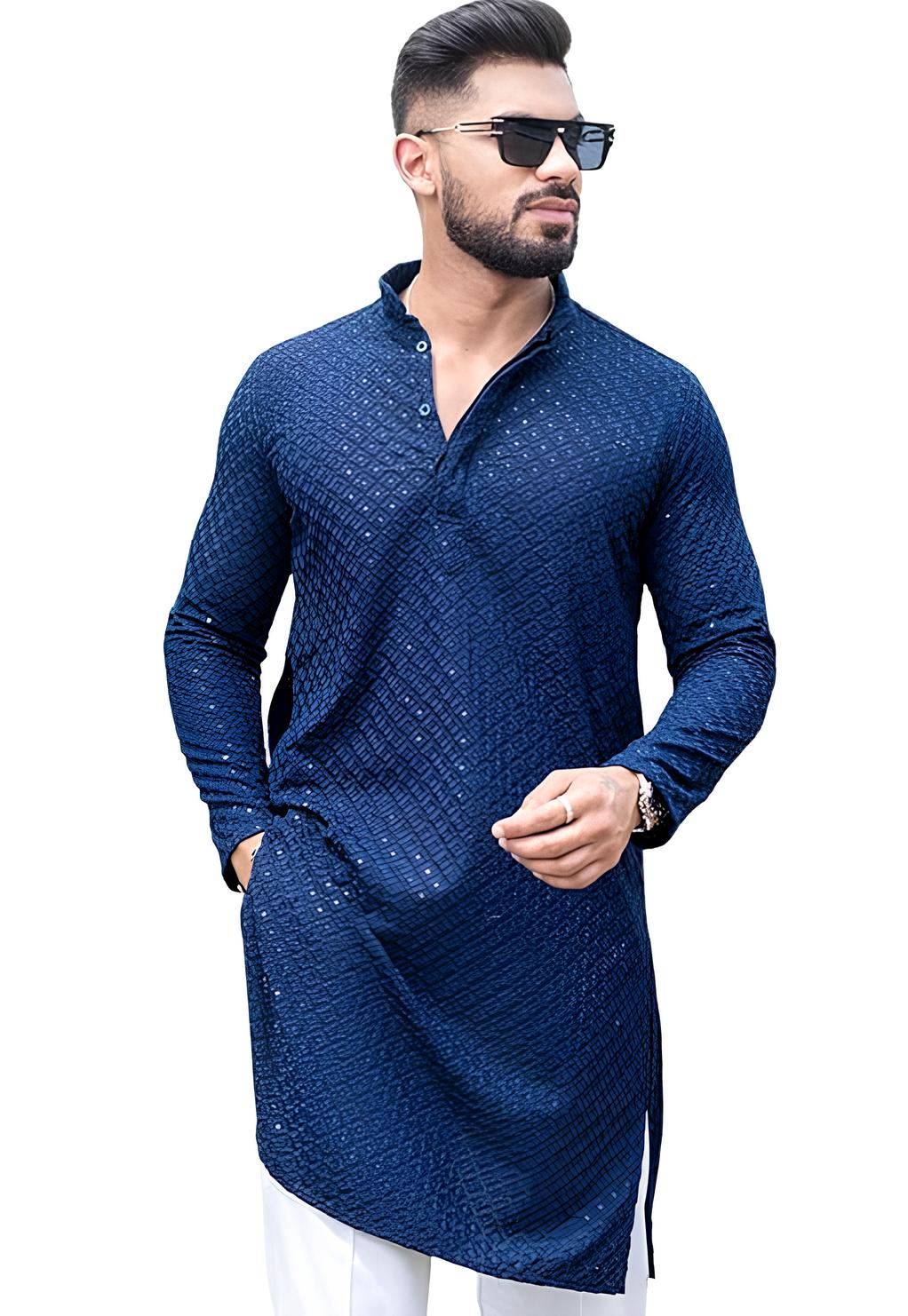 chikankari kurta for men