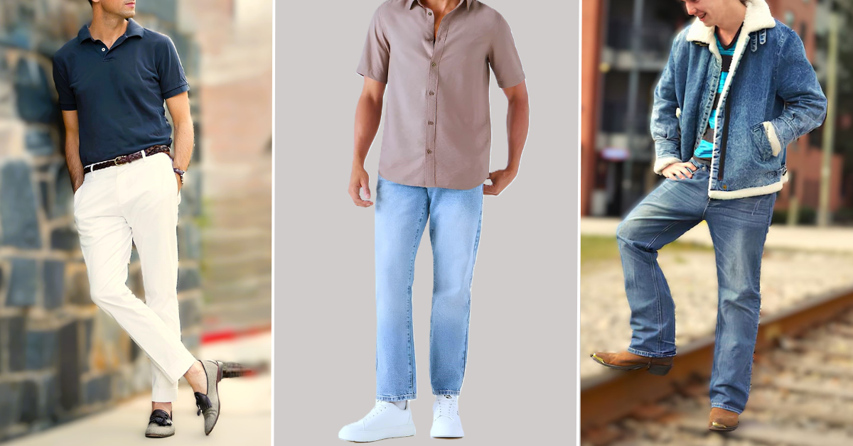 Straight Fit Jeans Men Combination