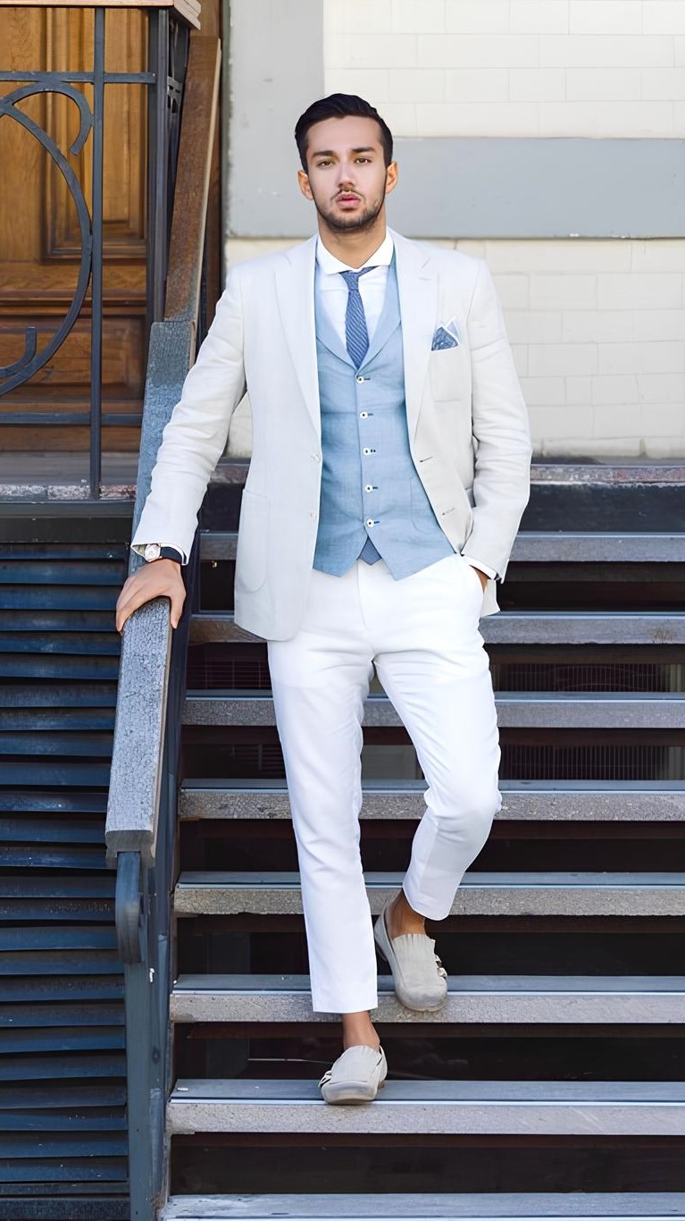 summer wedding look for men