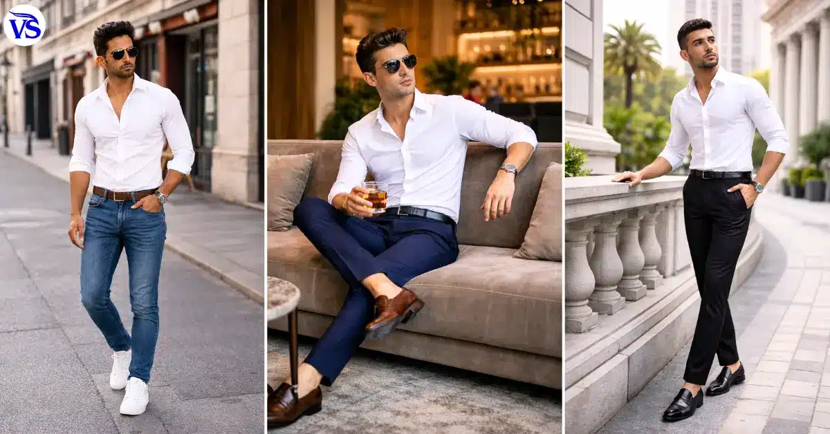 white shirt combination pant