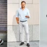 White Pant Combination Shirt for Men