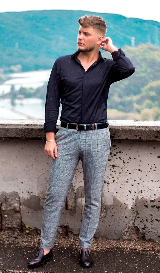 black shirt combination with pants
