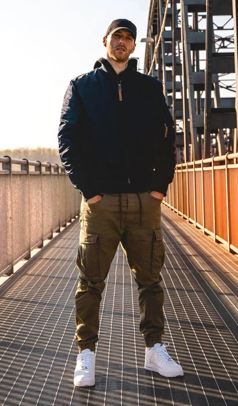 cargo pants combination with jackets for men
