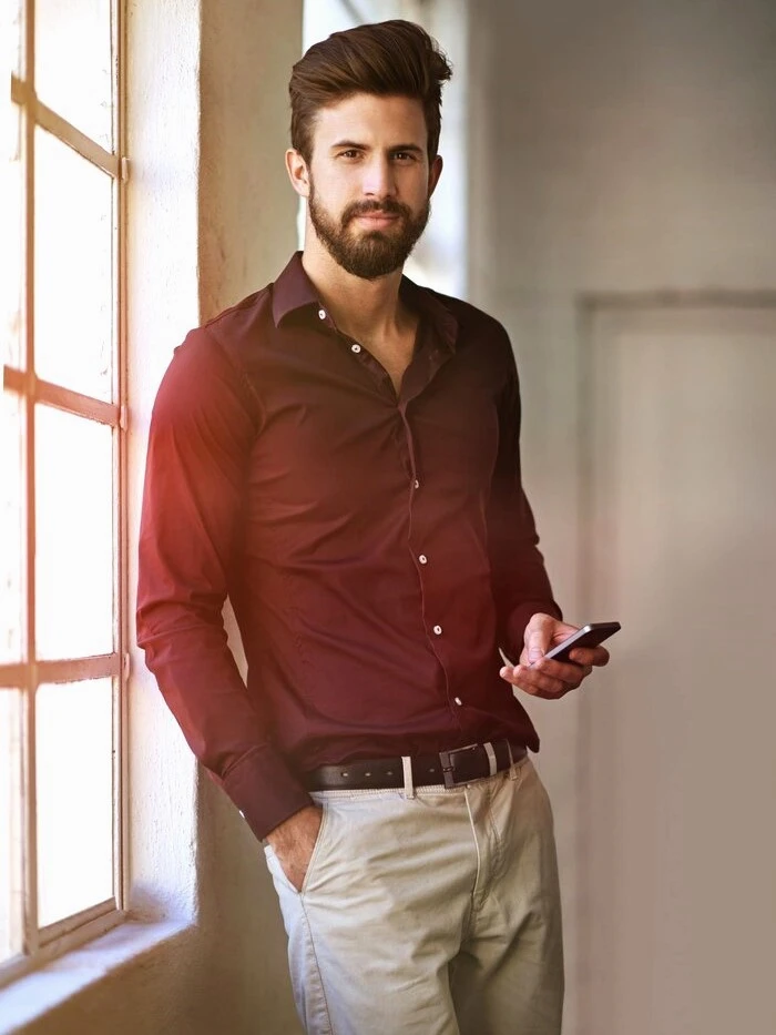 Burgundy Shirt Color for Dark Skin