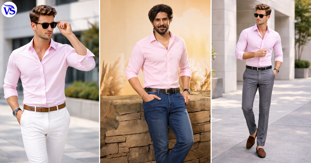 light pink shirt combination pant ideas
