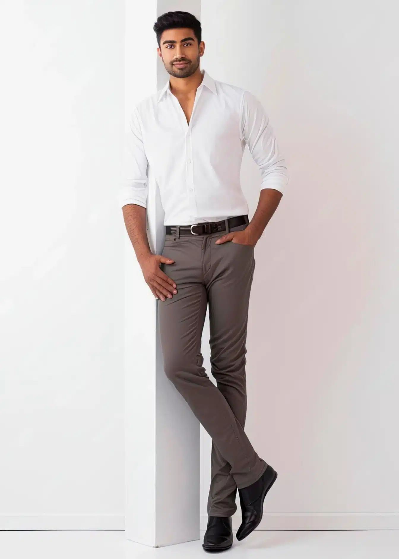 white shirt with trousers | Semi formal outfit for men