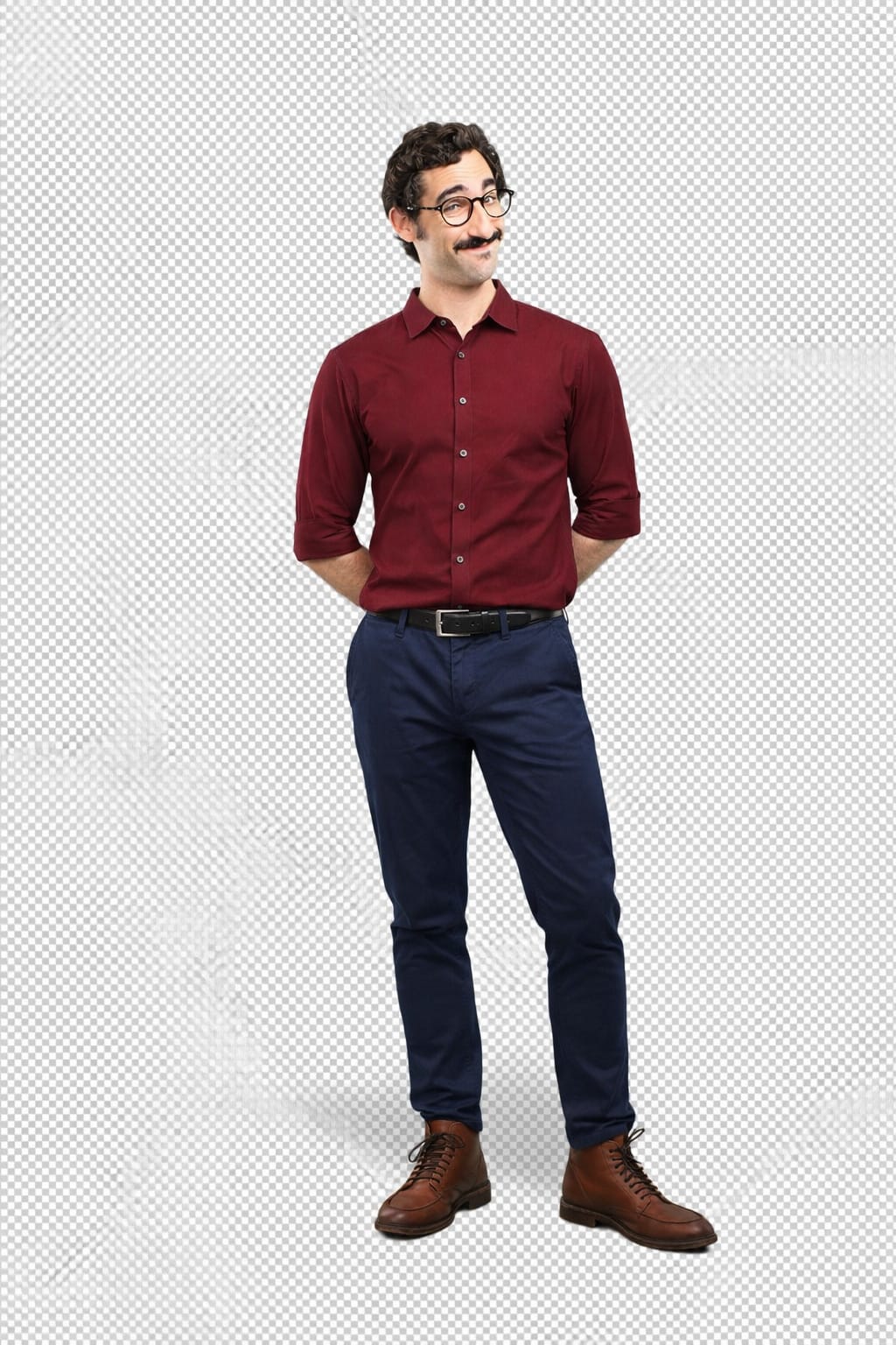 maroon color shirt with navy blue pant