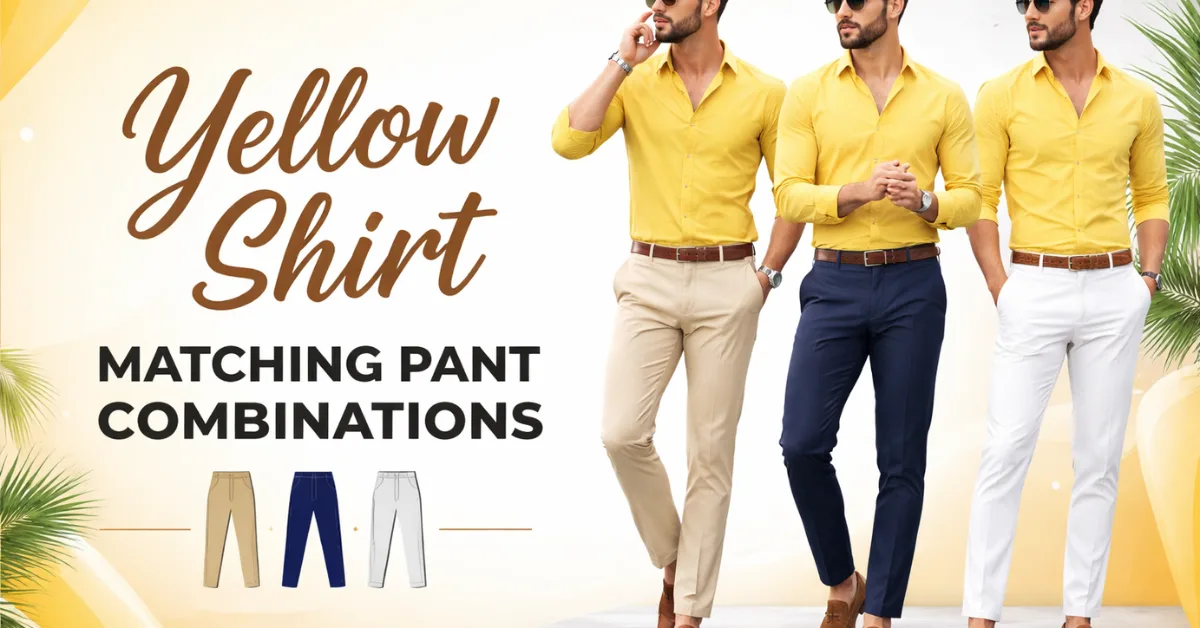 yellow shirt matching pant combination