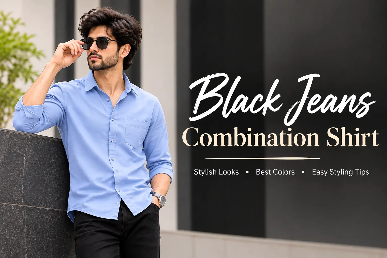 Black Jeans Combination Shirts for Men