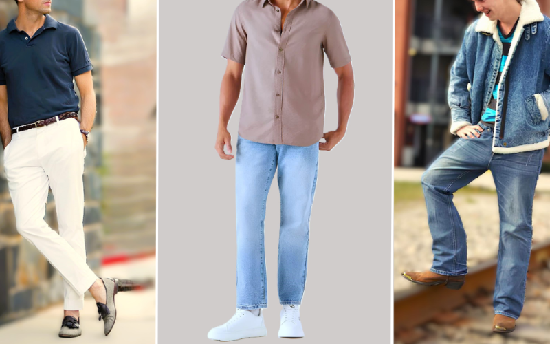 Straight Fit Jeans Men Combination