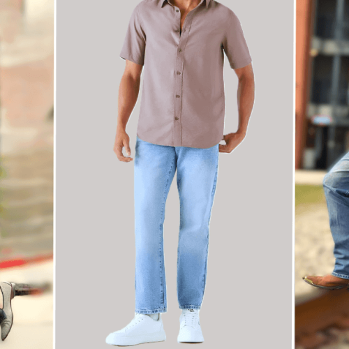 Straight Fit Jeans Men Combination