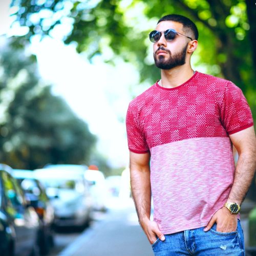 Young handsome bearded man