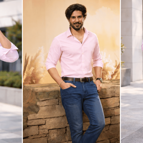 light pink shirt combination pant ideas